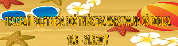 Program počitniškega varstva na OŠ Rodica